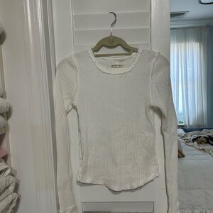 We The Free white Waffle Knit Top